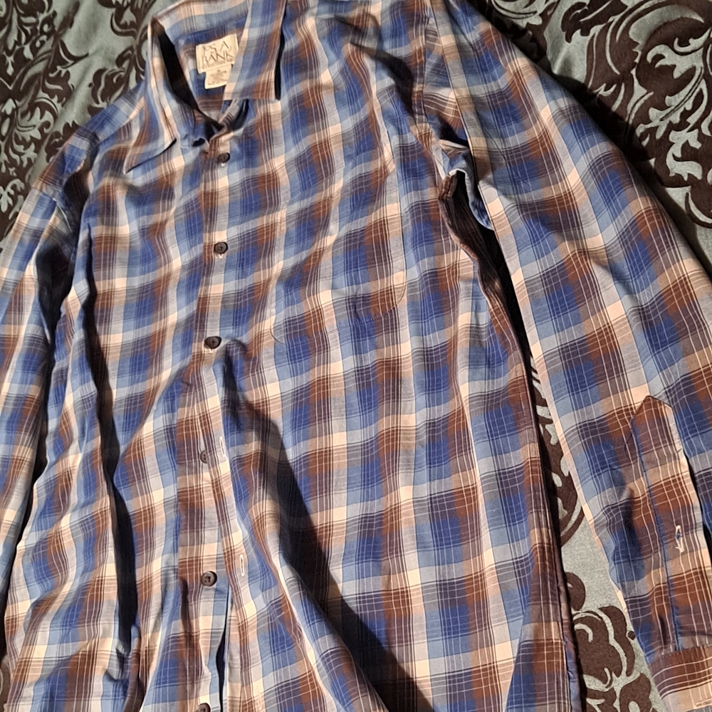 Jos. A. Bank Blue and Brown Checkered Shirt - Picture 2 of 5